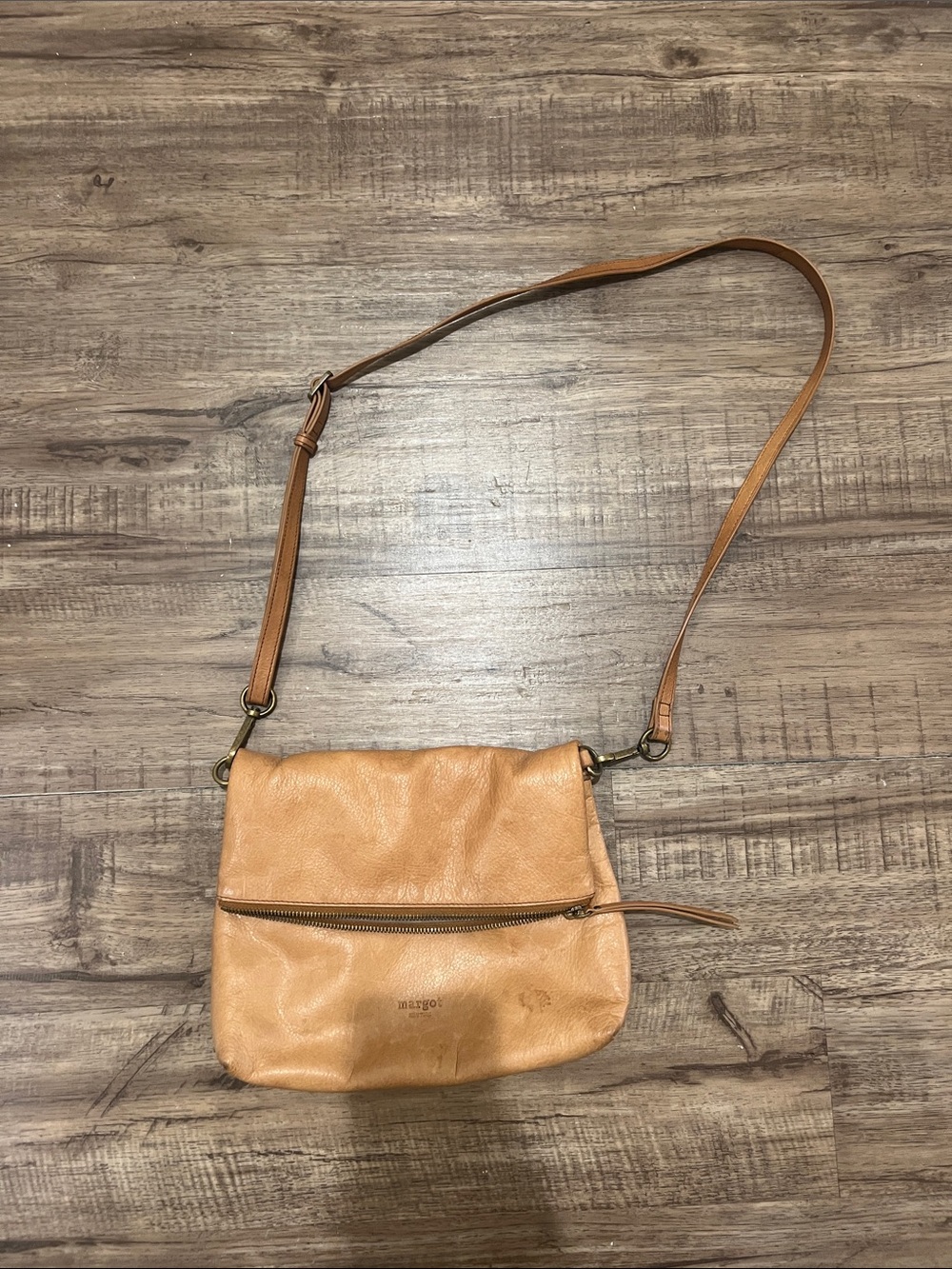 Leather Crossbody Bag in Tan